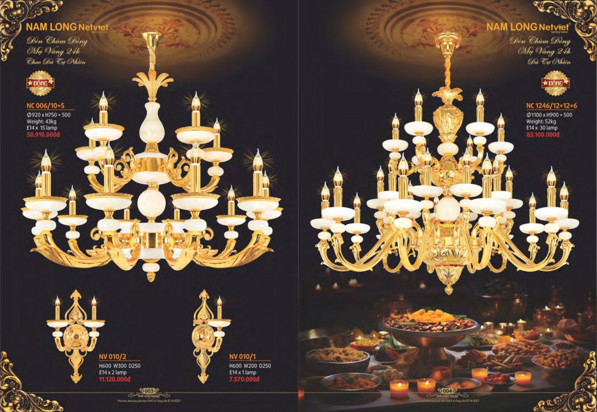 Bảng giá đèn trang trí Nam Long